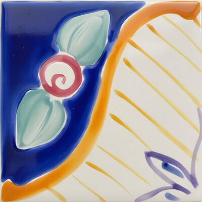 Casablanca Market Mediterranean 4" x 4" Ceramic Bizerte Decorative Tile in Blue
