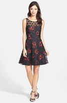 Thumbnail for your product : Betsey Johnson Dot Overlay Fit & Flare Dress