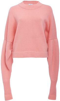 Tibi Drop Shoulder Crop Sweater