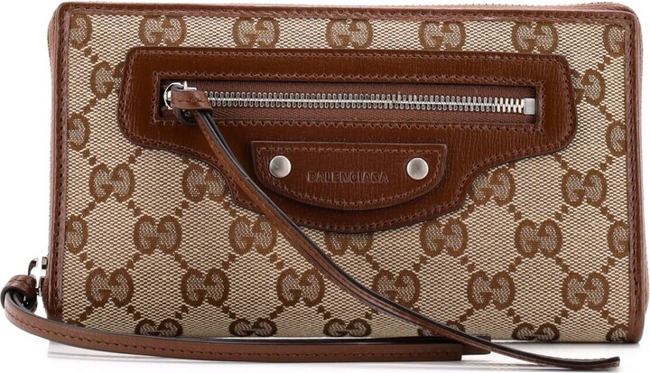 Balenciaga x Gucci The Hacker Project Neo Classic Zip Wallet GG Canvas Long