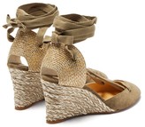 Thumbnail for your product : Christian Louboutin Noemia 70 Suede Wedge Espadrilles - Grey