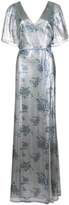 Marchesa Notte Bridal Bridesmaid Floral-Printed Sequin Gown