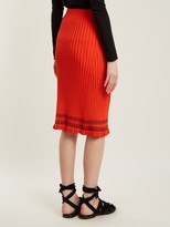Thumbnail for your product : Altuzarra Gwendolyn Ribbed-knit Midi Skirt - Orange