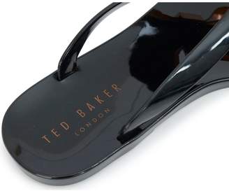 Ted Baker Bow Front Jelly Flip Flops Colour: BLACK, Size: UK 3