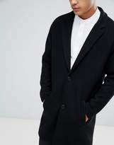 Thumbnail for your product : Bershka Smart Overcoat In Black