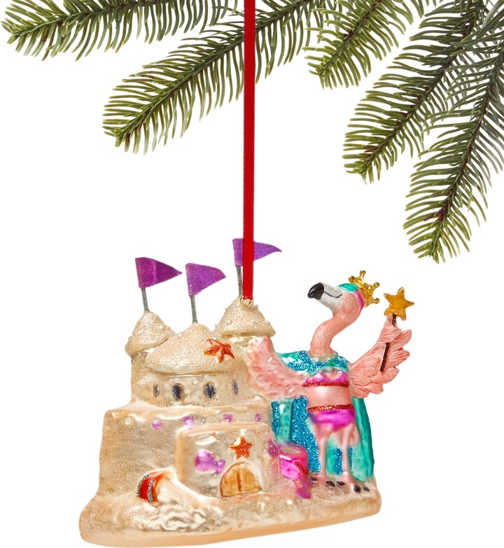 Holiday Lane Florida Flamingo Sandcastle Ornament, Created for Macy's