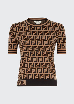 Fendi Crewneck Short-Sleeve FF Logo T-Shirt - ShopStyle