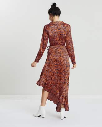 Missguided Animal Print Collared Asymmetric Dress