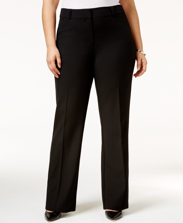 Alfani Plus & Petite Plus Size Curvy Bootcut Tummy-Control Pants, Created  for Macy's - ShopStyle