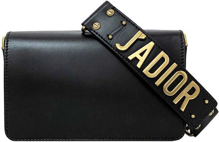 Christian Dior Black Leather Clutch Bag Handbag (Pre-Owned)