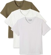 Thumbnail for your product : Kid Nation Kids Unisex 3 Packs Soft Cotton with Elastane Short Sleeve V Neck T Shirts White+Gray Heather+Olive XL
