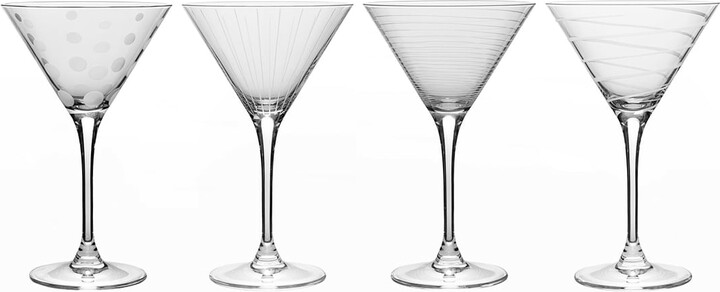 Cheers® Set of 4 Stemless Martini Glasses