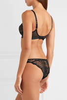 Thumbnail for your product : Agent Provocateur Carmella Leavers Lace And Stretch-mesh Briefs - Black