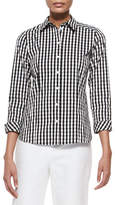 Thumbnail for your product : Lafayette 148 New York Janessa Button-Front Check-Print Blouse