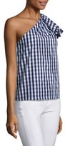 Thumbnail for your product : Milly Cindy Gingham One-Shoulder Top