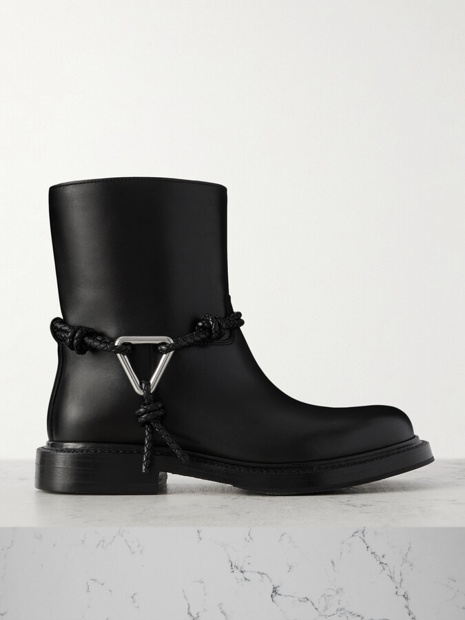 Bottega Veneta James Leather Ankle Boots - Black
