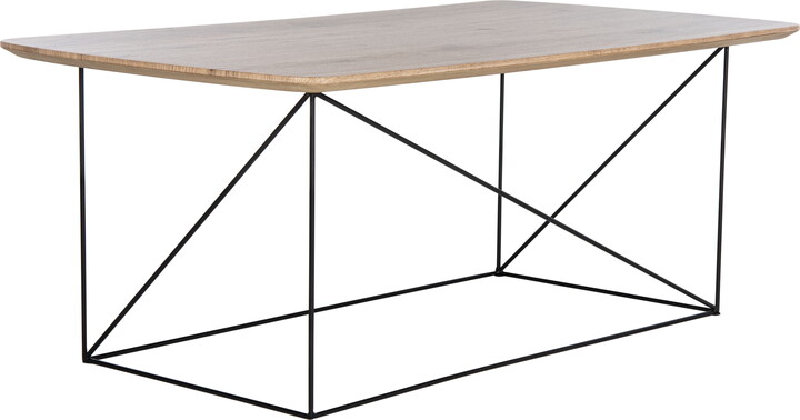 SAFAVIEH Rylee Modern Rectangle Coffee Table, Taupe/Black