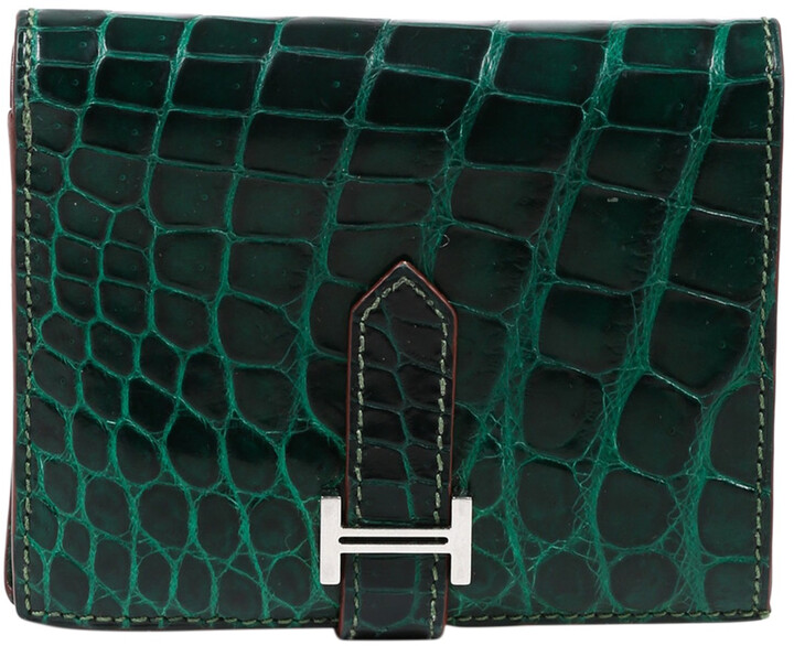 Hermes Bearn Green Exotic leathers Wallets ShopStyle