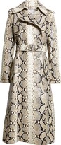Python Embossed Leather Trench Coat 