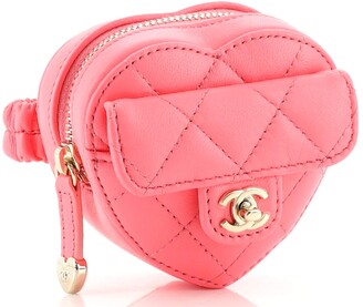 Chanel CC in Love Heart Arm Zip Coin Purse Quilted Lambskin