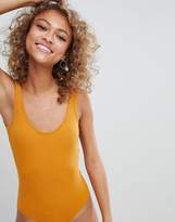 Thumbnail for your product : Monki Ribbed Body In Dark Yellow