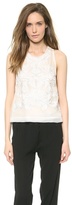 Thumbnail for your product : Lela Rose Embroidered Organza Shell Top