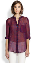 Thumbnail for your product : Diane von Furstenberg Gilmore Sheer Silk Shirt