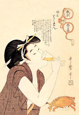 Buyenlarge Drunken Courtesan by Utamaro Painting Print