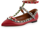 Thumbnail for your product : Valentino Multicolor Rockstud Caged Ballerina Flat, Red