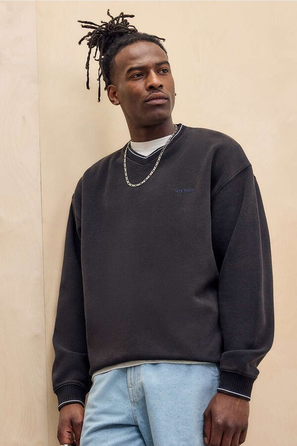 iets iets Black Panel Sweatshirt Black L at