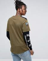 Thumbnail for your product : Reason Layered Long Sleeve T-Shirt With Distressing