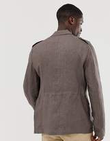 Thumbnail for your product : Celio linen blazer with 4 pockets in khaki