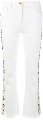 Etro embroidered side panel cropped jeans