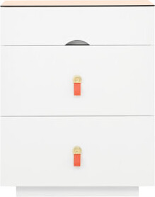 Latitude Run 30-inch Nightstand With 3 Storage Drawers And Led  Bedside Table Glass Top Jewelry Organizer Faux Leather Handles White For Bedroom Space