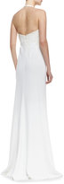 Thumbnail for your product : Carmen Marc Valvo Halter-Neck Beaded-Bodice Gown, Ivory