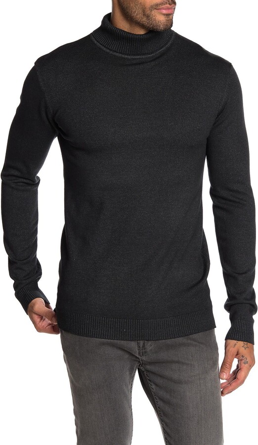 mens black ribbed turtleneck