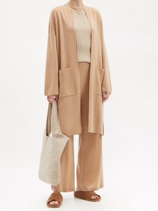 Allude High-rise Wool Wide-leg Trousers - Camel