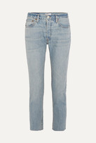 Thumbnail for your product : RE/DONE Relaxed Crop Frayed Slim Boyfriend Jeans - Light denim