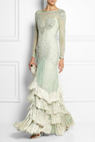 Thumbnail for your product : Temperley London Silvia embellished silk-georgette gown