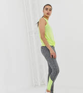 Thumbnail for your product : New Look gym leggings with neon detail in grey