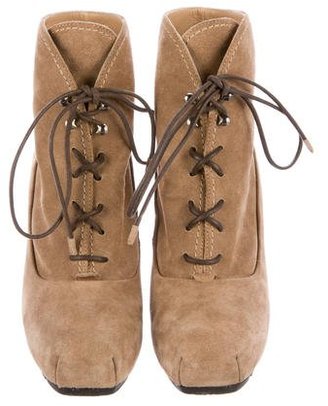 Proenza Schouler Suede Lace-Up Ankle Boots