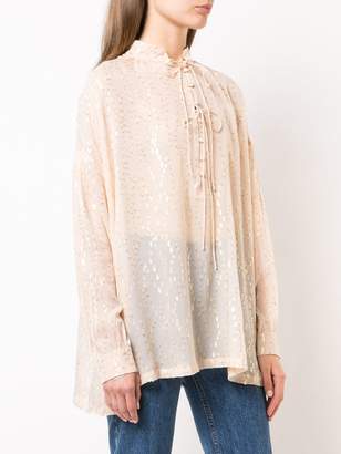 IRO longline patterned blouse
