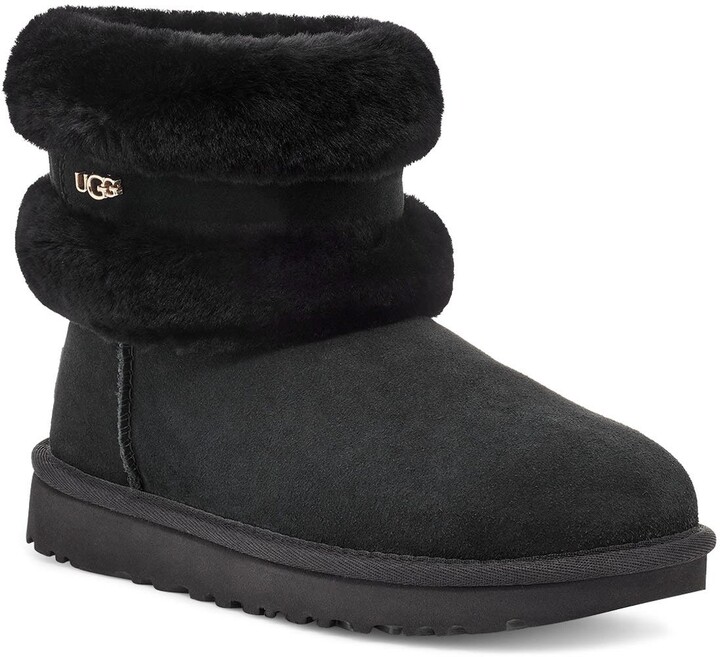 sweater dress with boots and tights