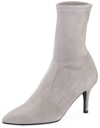 stuart weitzman cling suede sock bootie