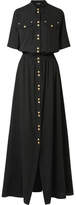 Balmain - Crinkled Cotton-gauze Maxi Dress - Black
