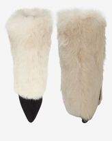 Thumbnail for your product : Jerome Dreyfuss Contrast Rabbit Fur Wedge Suede Bootie
