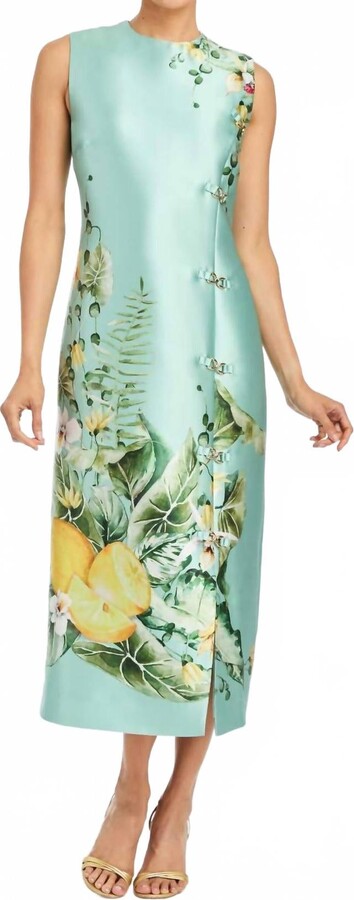 Mestiza New York Serena Midi Dress In Citron Tableau