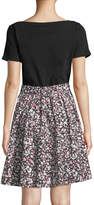 Thumbnail for your product : Kate Spade Wildflower Mixed-Media A-Line Dress