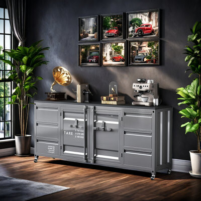 Industrial Style Prepared Dining Cabinet Iron Sideboard