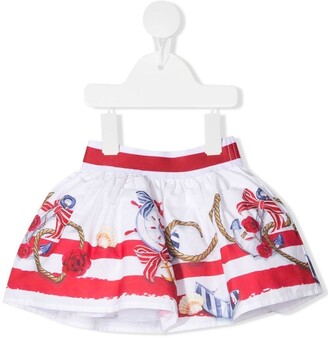 MonnaLisa Anchor Print Mini Skirt